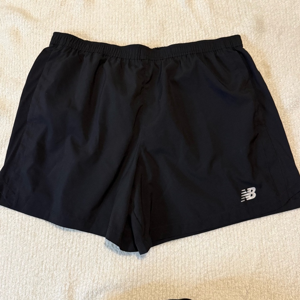 New Balance Black Athletic Shorts with Elastic Waistband